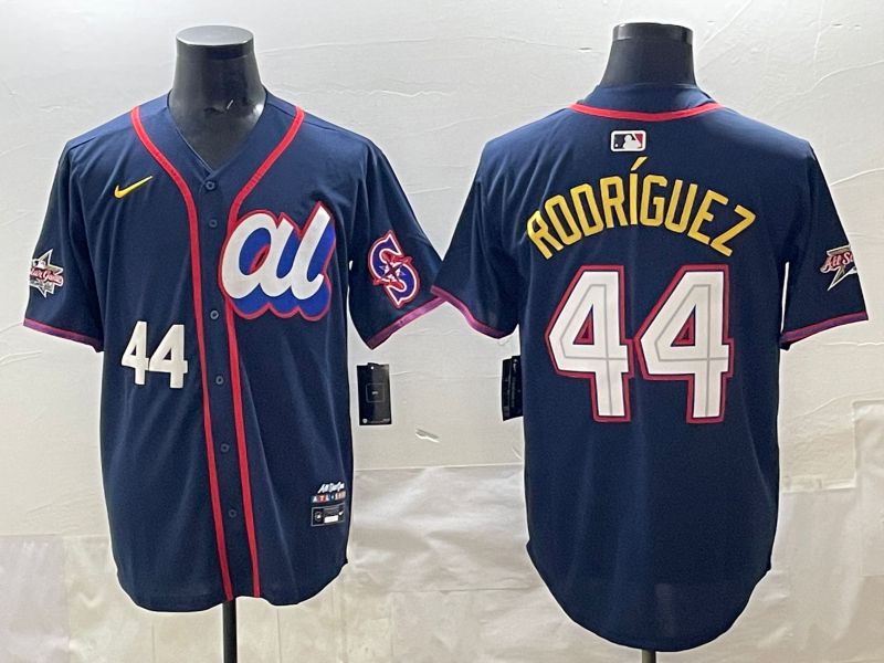 Men 2025 Seattle Mariners #44 Rodriguez dark Blue All star Nike MLB Jersey style 04